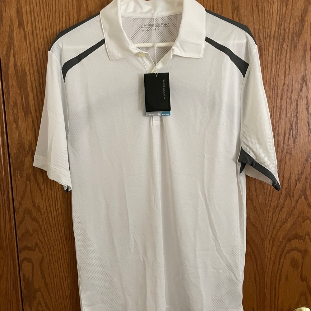 Nike Golf White Polo Shirt Short Sleeves Dri-Fit Men's Size Small # 400778 NWT
